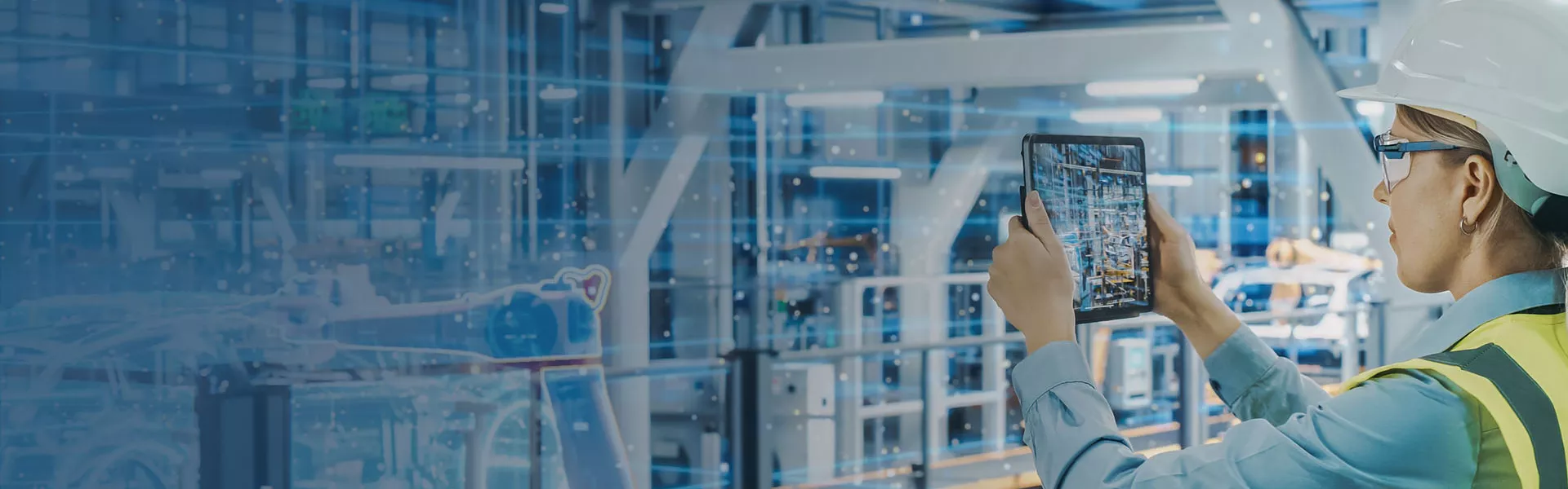 Industry worker holding tablet