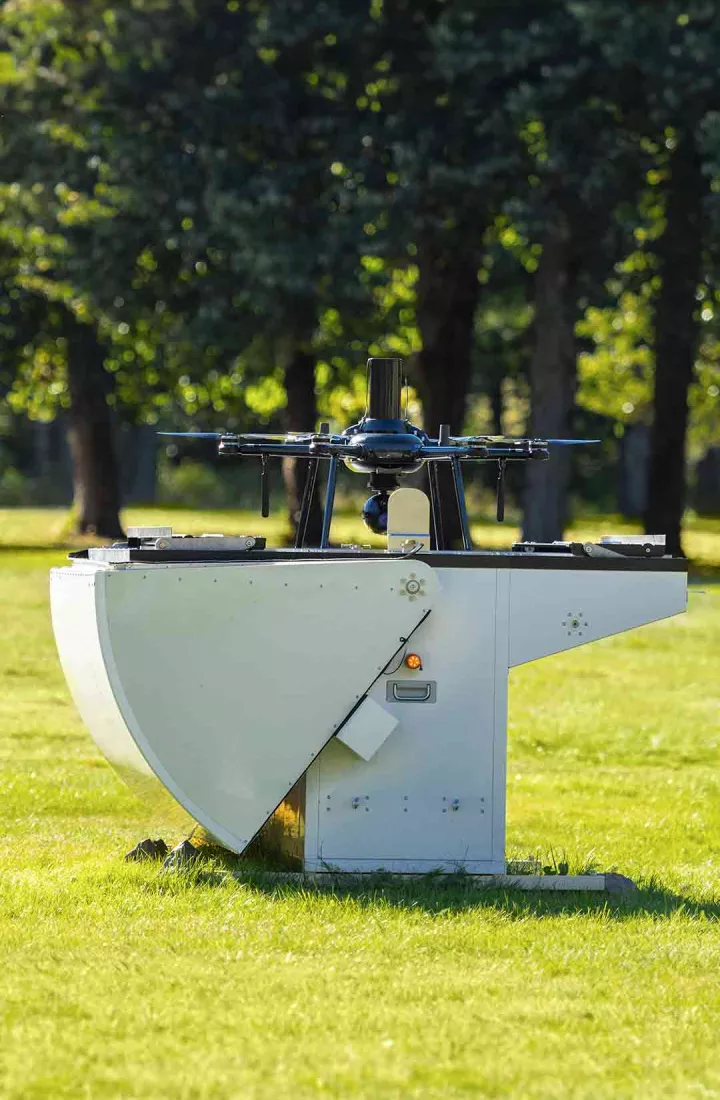 Drone with docking station